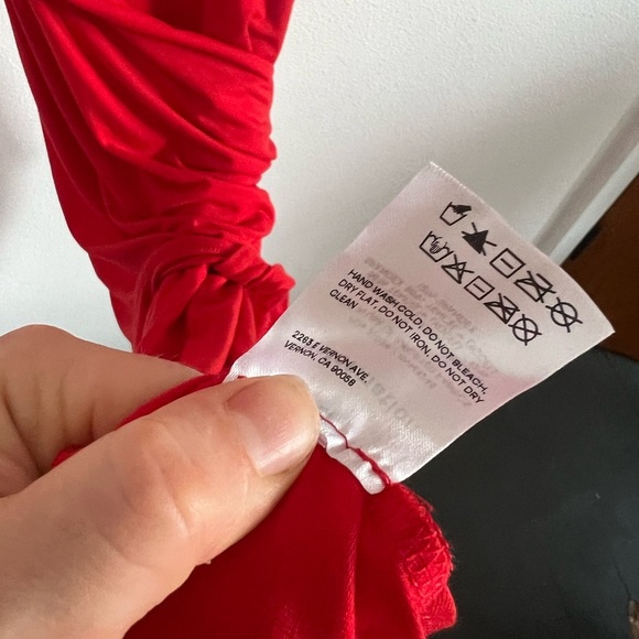 Reformation Kaila Knit Jersey Wrap Dress in Red, size XS - Picture 6 of 6